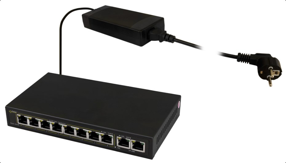 PULSAR SG108 Gigabit Ethernet stikalo z 8 PoE in 1 PoE+ vrati