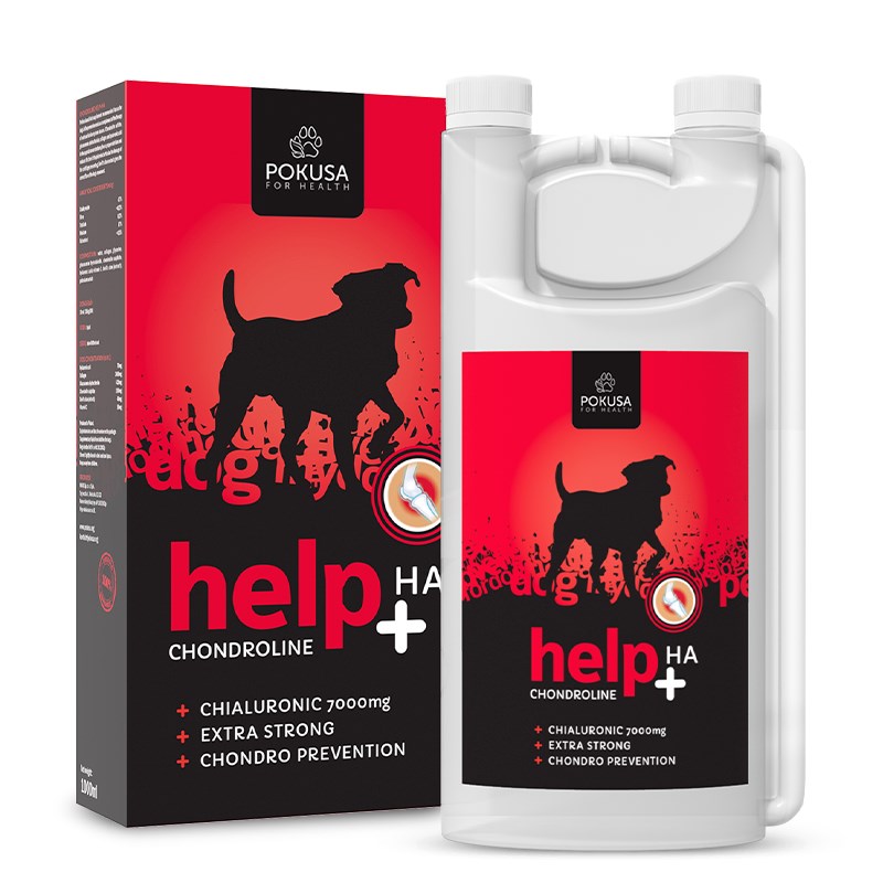 POKUSA ChondroLine Help + HA - Tekoči dodatek za pse za podporo sklepom - 1000 ml