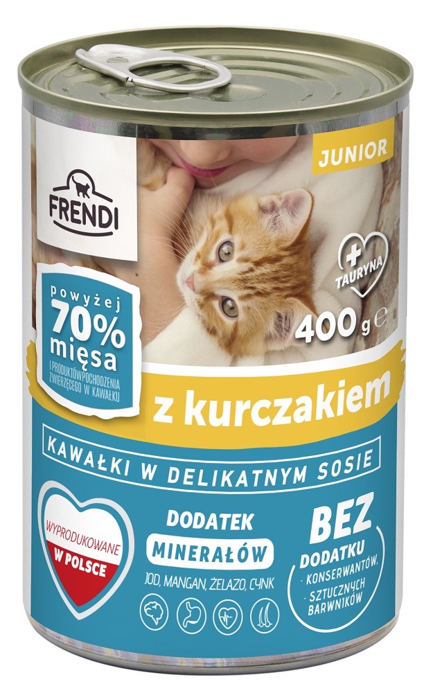 FRENDI Junior Mokra hrana za mačke, piščanec v omaki, 400g