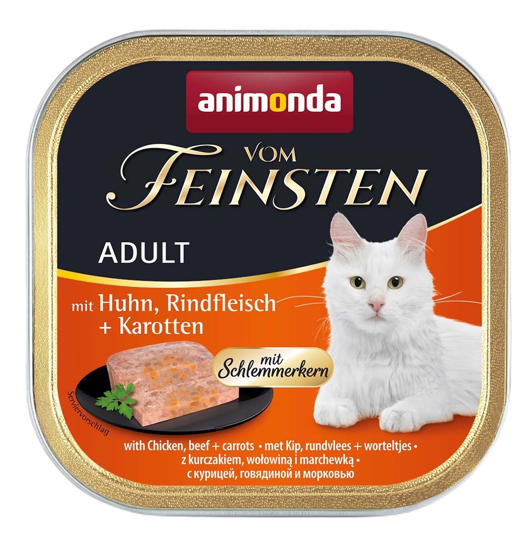 ANIMONDA Vom Feinsten Mokra hrana za odrasle mačke - Piščanec, govedina in korenček - 100g