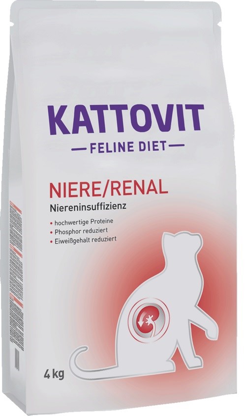 KATTOVIT Renal, suha hrana za mačke z boleznimi ledvic, 4 kg