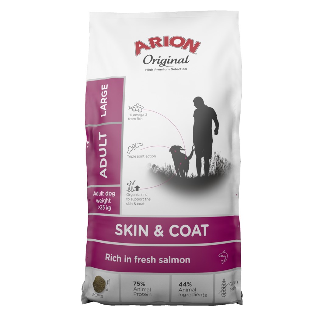 ARION Original Skin & Coat hrana za velike pse s lososom, 12kg