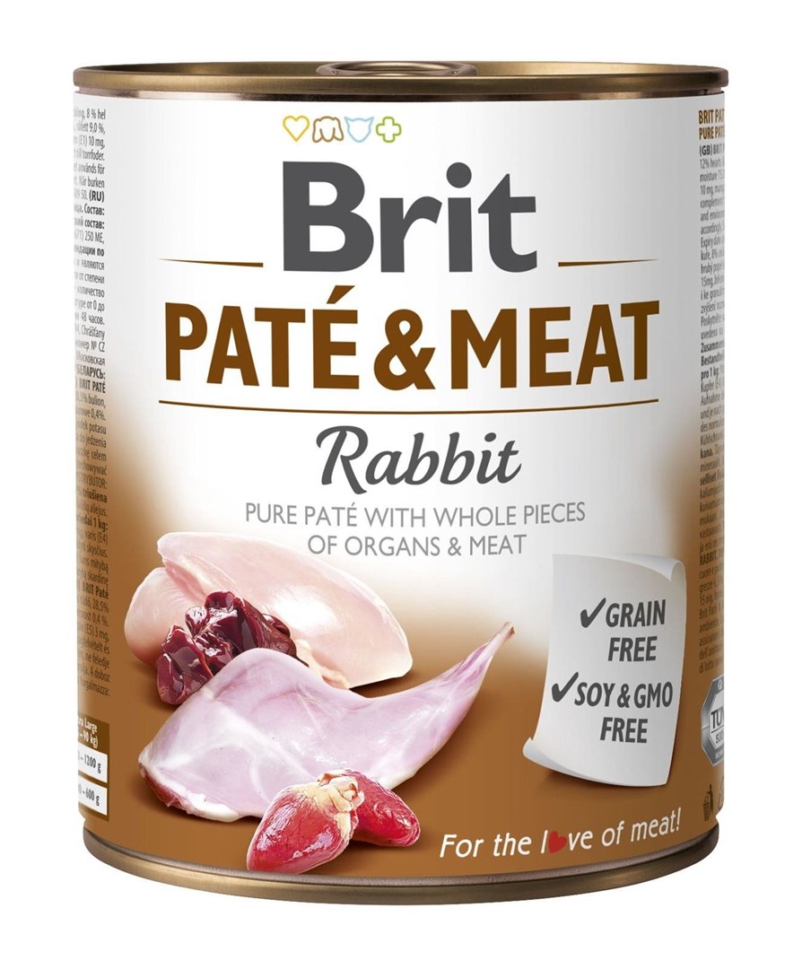 Mokra pasja hrana BRIT PATÉ & MEAT Zajec 800 g