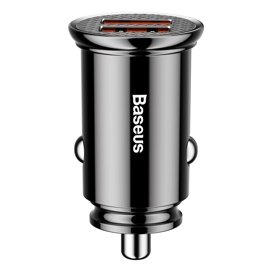 Avto polnilec Baseus AB30BK, 2x USB, črn