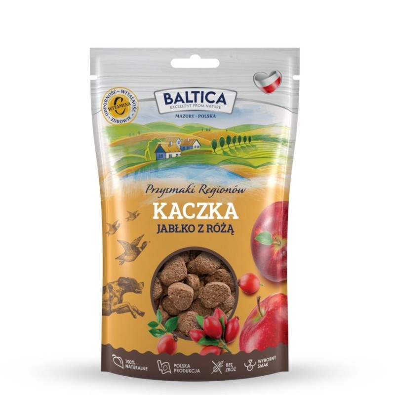BALTICA Pačje meso z jabolkom in vrtnico - pasja poslastica - 100 g