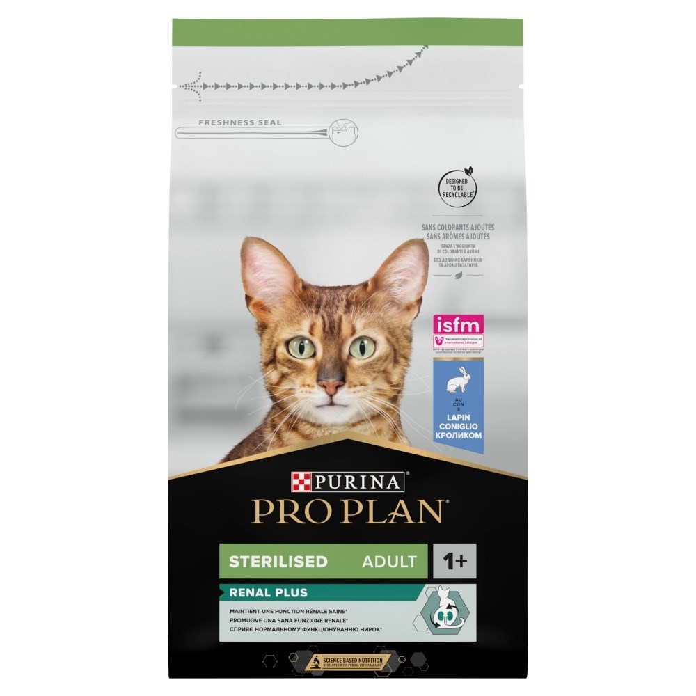 PURINA Pro Plan Sterilised Renal Plus hrana za odrasle sterilizirane mačke z zajcem, 1.5 kg