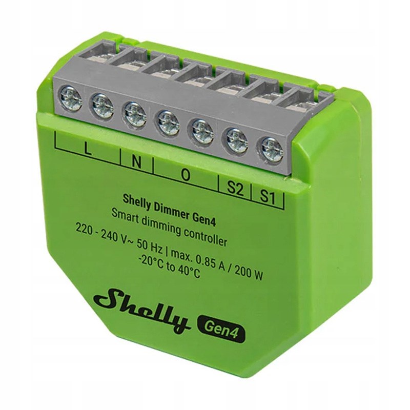 Shelly Dimmer Gen4 Pametni zatemnilnik - Wi-Fi Bluetooth, svetlo zelen