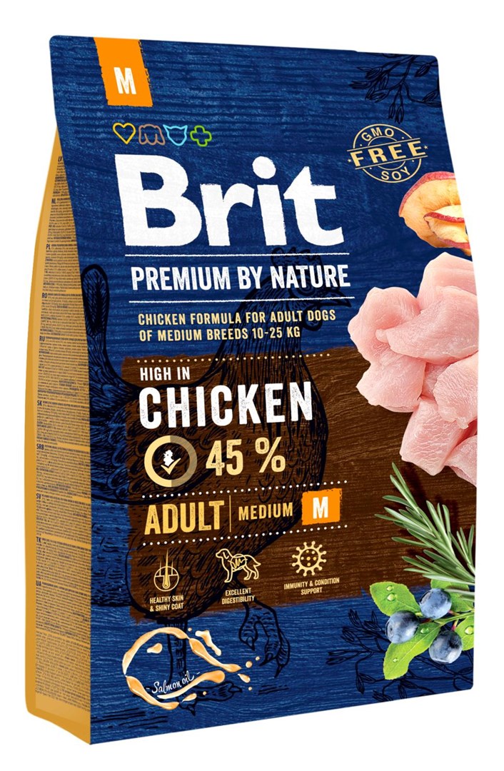 BRIT Premium by Nature Adult M - suha pasja hrana Piščanec - 8 kg