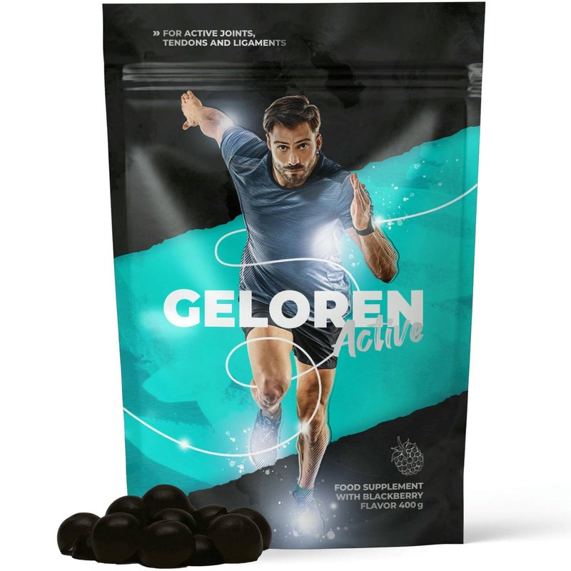 GELOREN Active Borovnica - gumijasti bonboni za sklepe s kolagenom in vitaminom C, 90 kosov