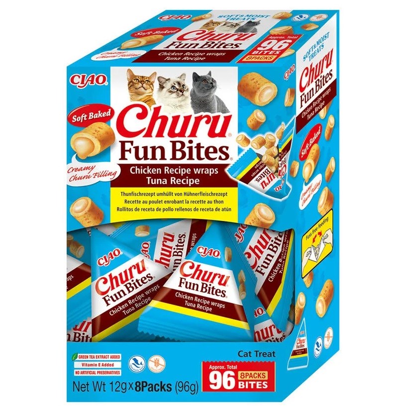 INABA Churu Fun Bites poslastice za mačke - Piletina i tuna - 8x12g
