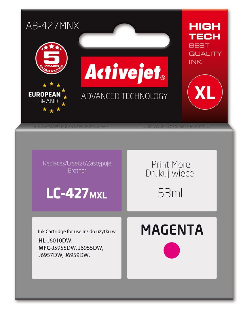 Activejet AB-427MNX združljiva kartuša za Brother, magenta (53 ml)