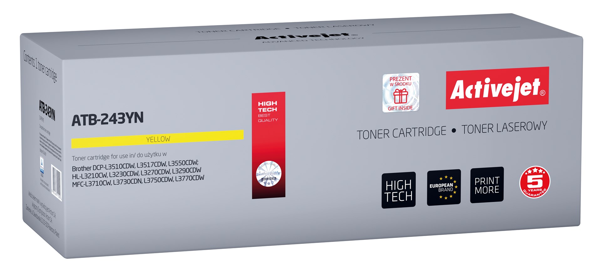 Activejet ATB-243YN toner (rumen) za Brother TN-243Y, 1000 strani