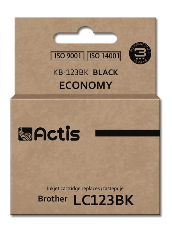 Actis KB-123Bk črna kartuša (nadomestilo za Brother LC123BK/LC121BK; Standard; 15 ml)