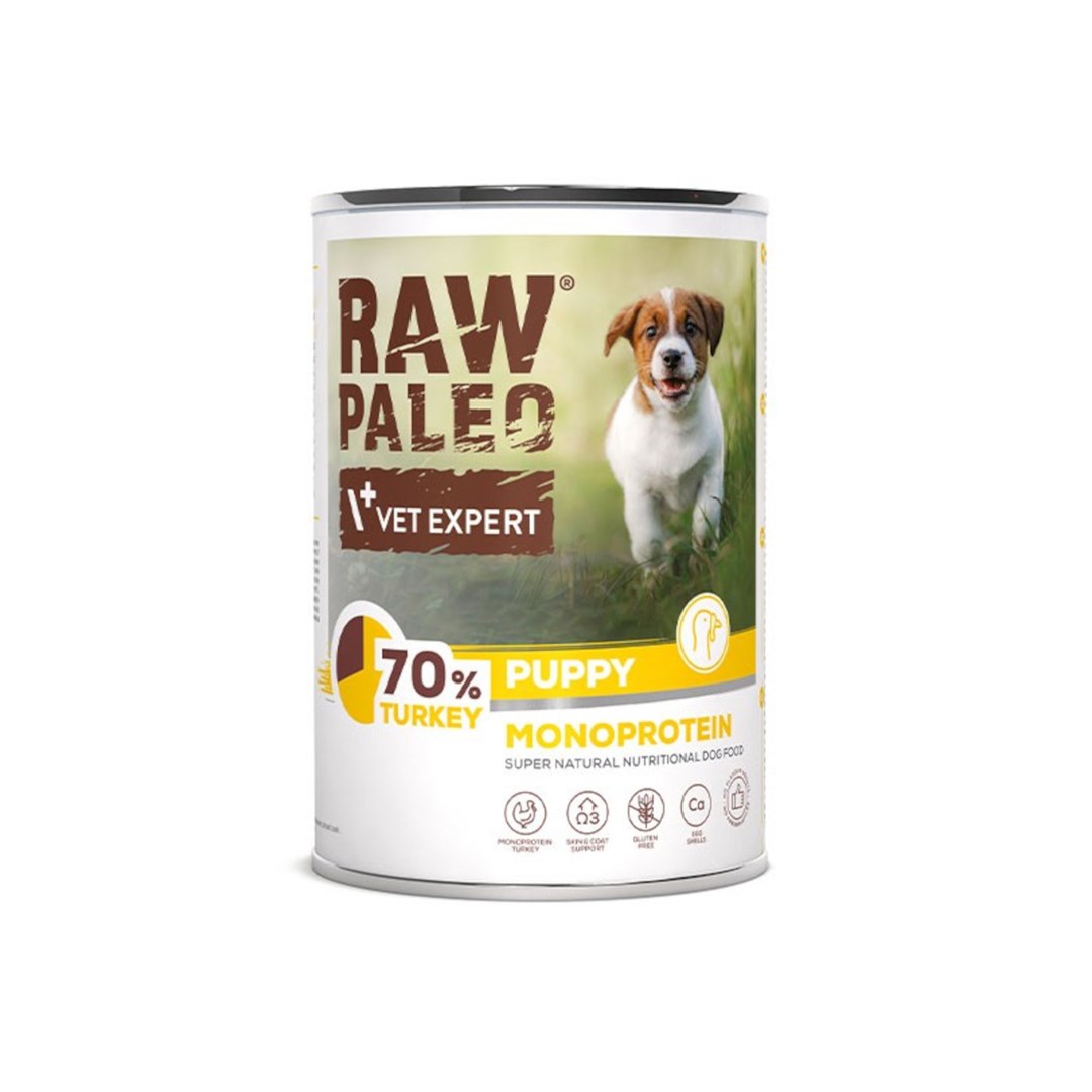 VETEXPERT Raw Paleo Puppy Monoprotein Puranj - mokra hrana za mladiče - 400 g