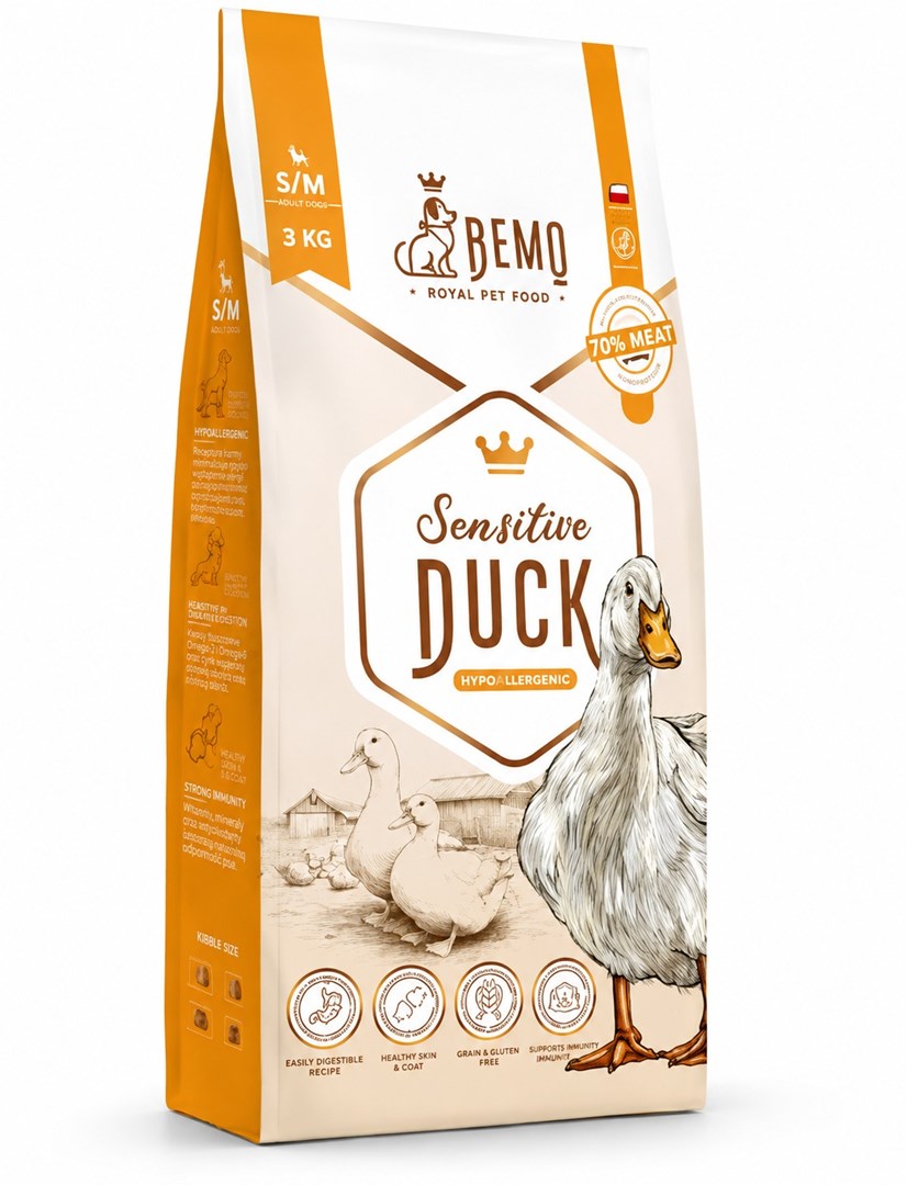 BME Sensitive Duck Small/Medium Mono - suha hrana za pse, 3 kg
