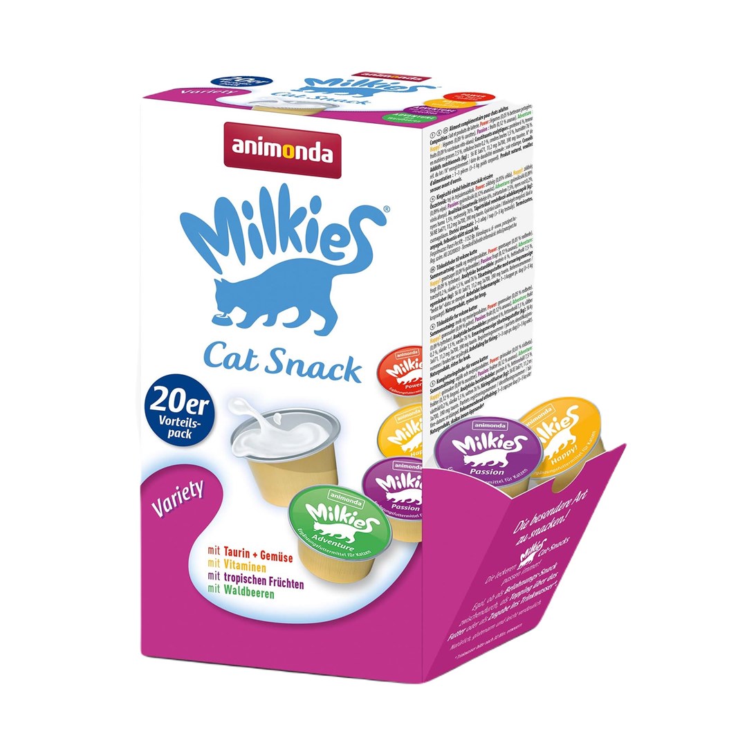 ANIMONDA Milkies Variety, mlečne priboljške za mačke, 20 x 15 g