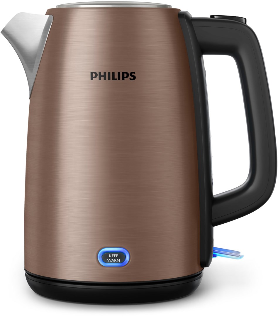 Električni bokal Philips Viva Collection HD9355/92, 1.7 L, 2060 W, črn/bakren