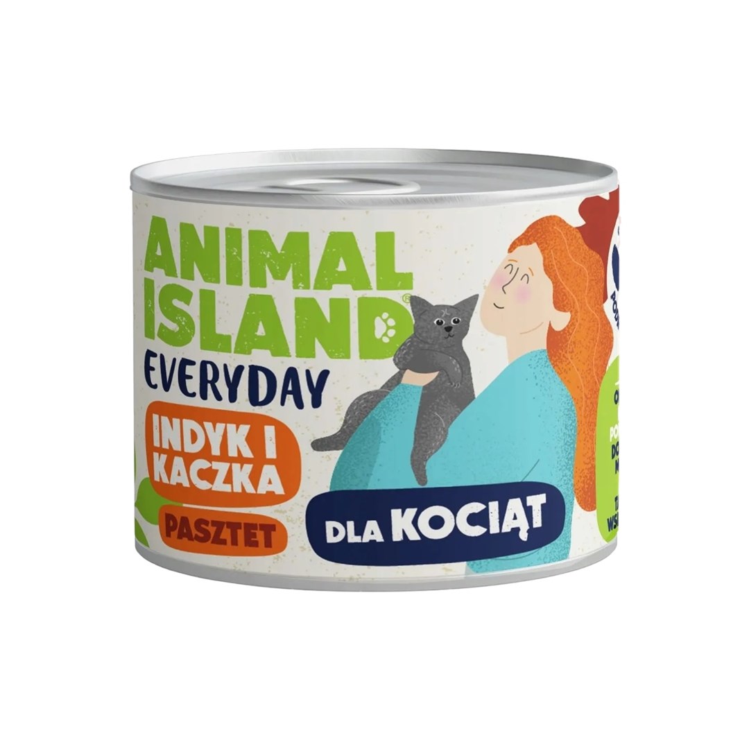 ANL mokra hrana za mačke, puran in račja, za mladiče, 185g