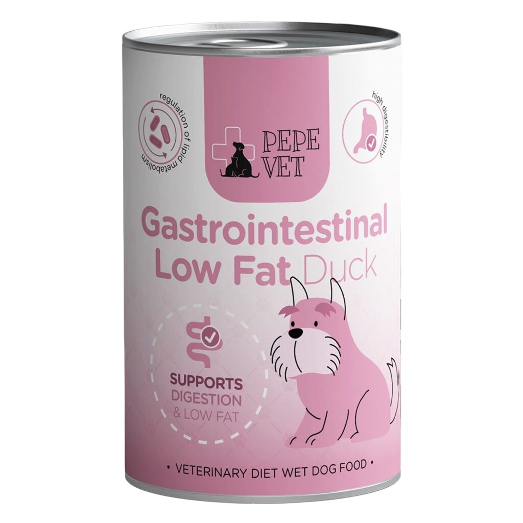 PAKA ZWIERZAKA Pepe Vet Gastrointestinal Low fat Mono Duck mokra hrana za pse, 400 g