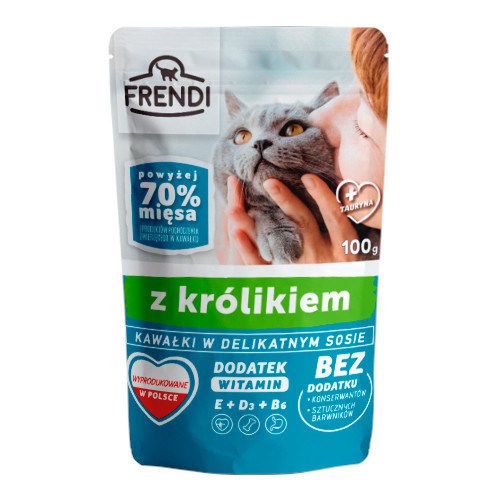 Frendi hrana za mačke s kunčjem v omaki, 100 g - mokra hrana