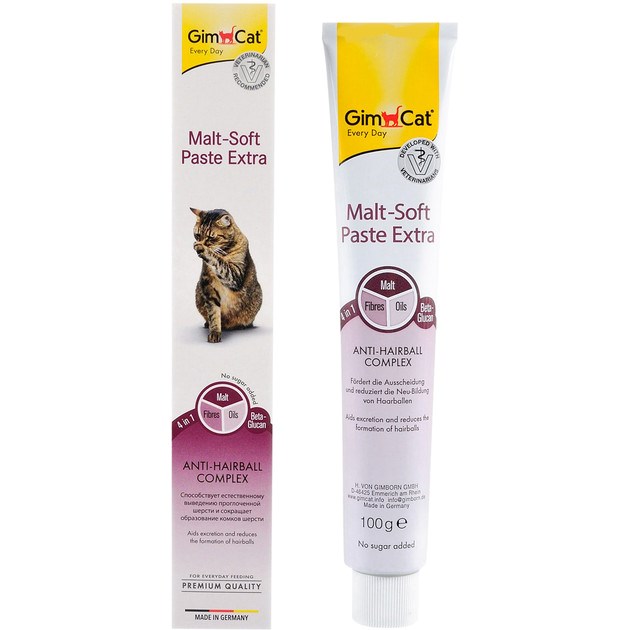 VET EXPERT GimCat Malt Soft Extra - pasta proti sprijemanju dlak pri mačkah - 100 g