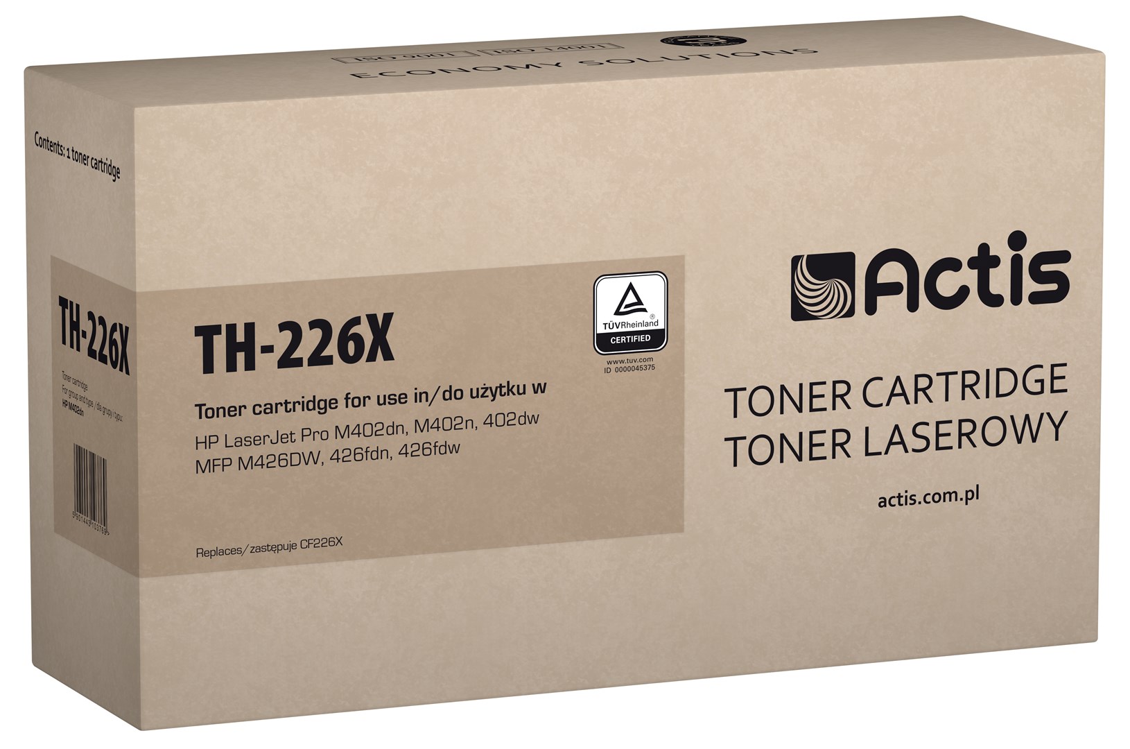 Actis TH-226X Toner (nadomestni za HP 226X CF226X), Standard, Črn