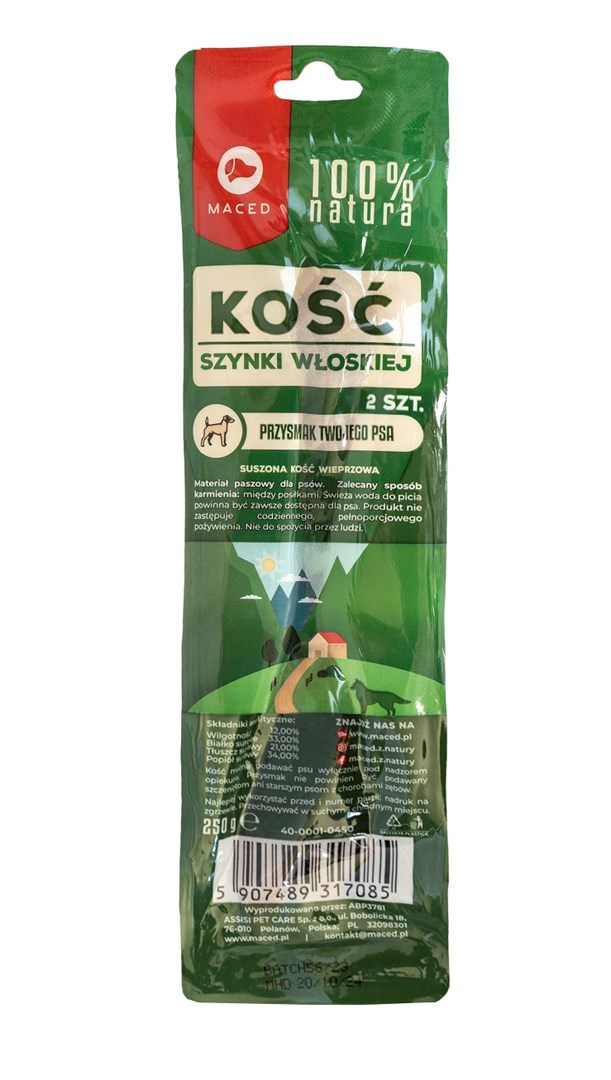 MACED Parma šunka kost, pasja priboljšek, 500g