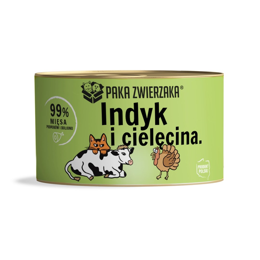 PAKA ZWIERZAKA Mokra hrana za mačke z račkom in teletino - 200g