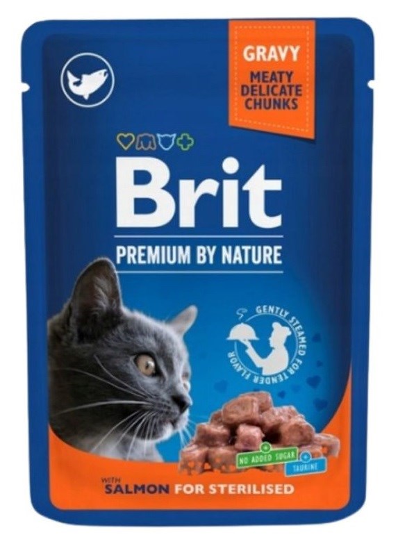 BRIT Premium Cat Salmon Sterilised - mokra hrana - 100g