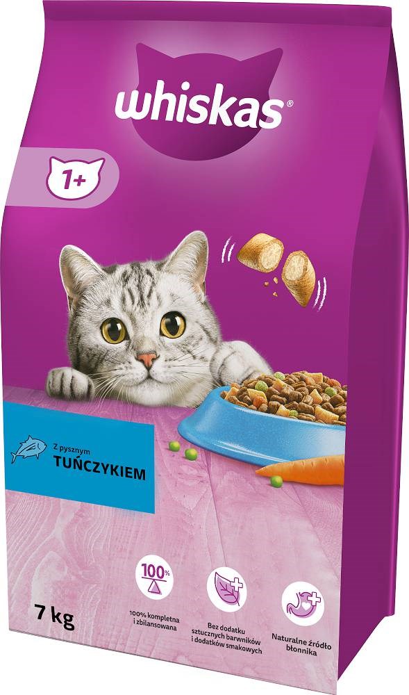 WHISKAS Cat Adult s tuno, suha hrana za mačke, 7 kg