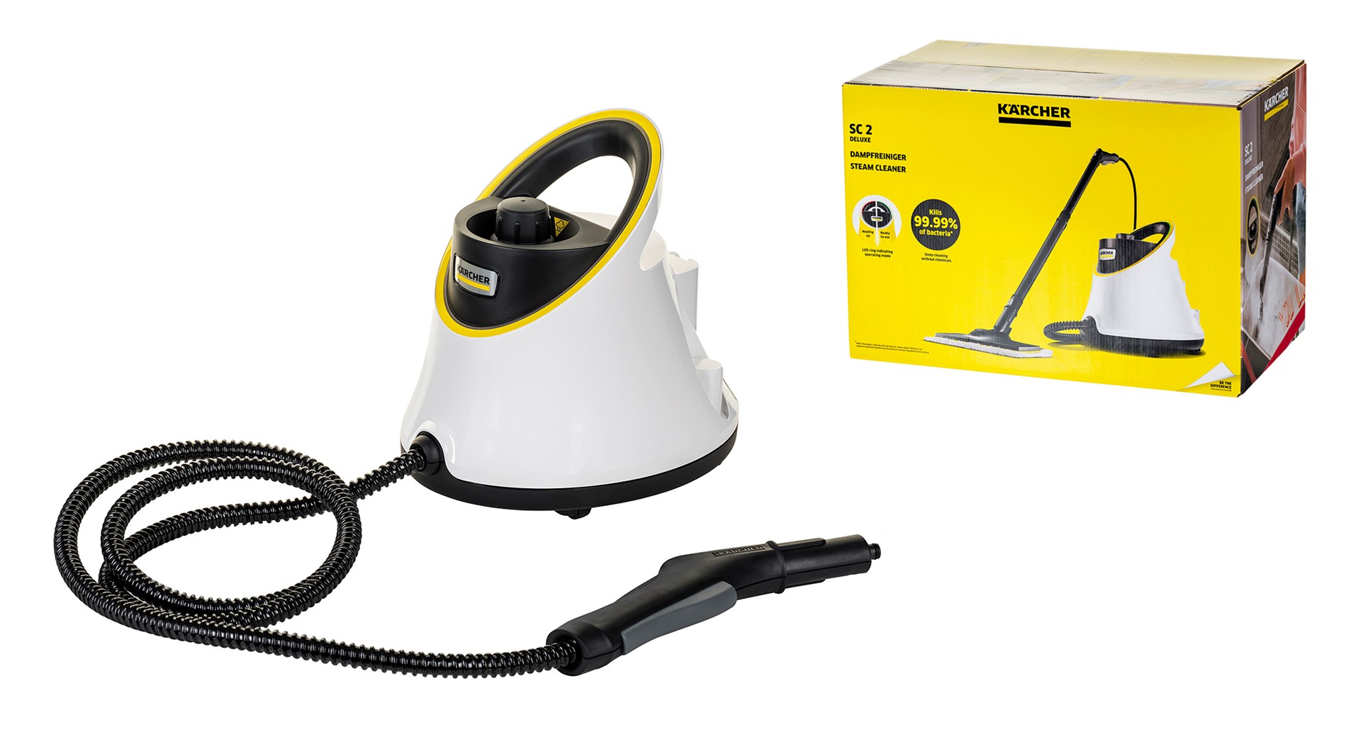 Kärcher SC 2 Deluxe parni čistilnik, 1 L, 1500 W, črna/bela