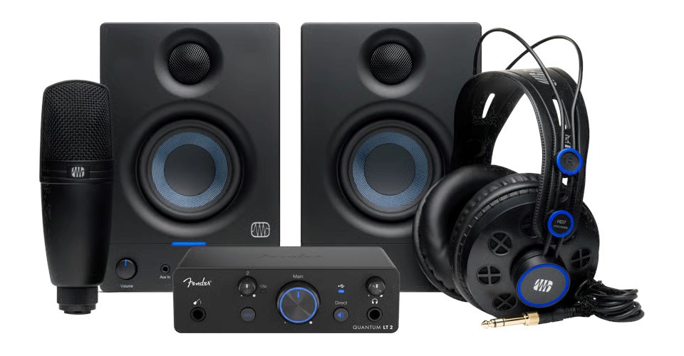 Fender Quantum Complete Bundle - studijska oprema, zvočna kartica, monitorji