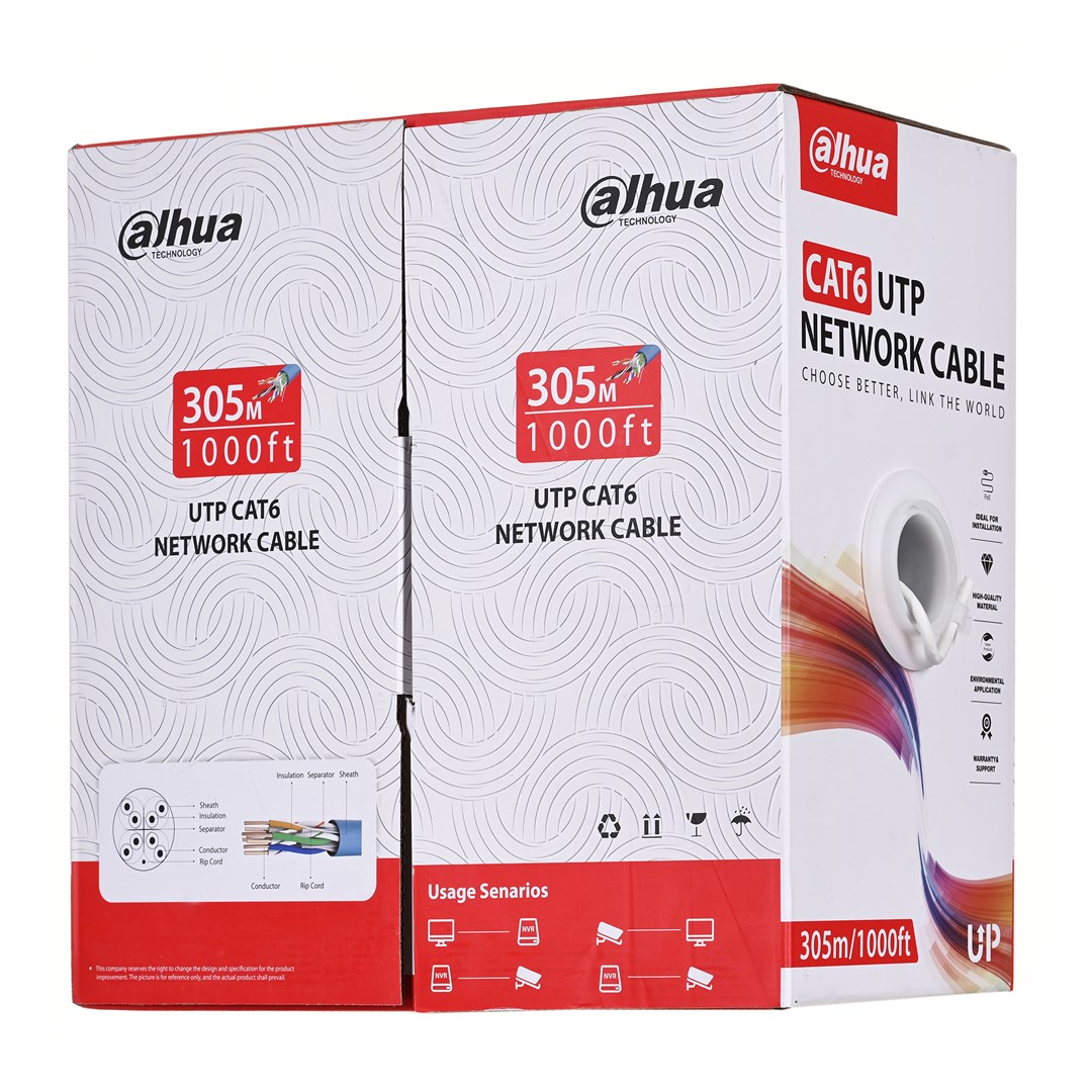 Mrežni kabel Dahua Technology PFM920I-6UN-C-V2, U/UTP, Cat6, bel, 305 m