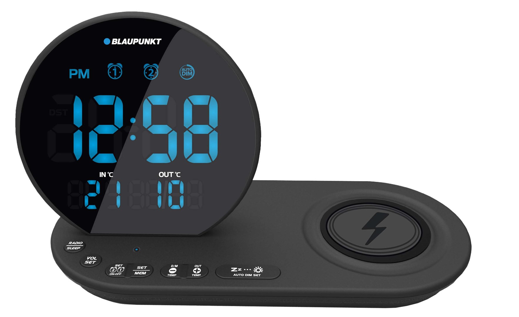 Blaupunkt CR85BK digitalna budilka FM radio, termometer, črna