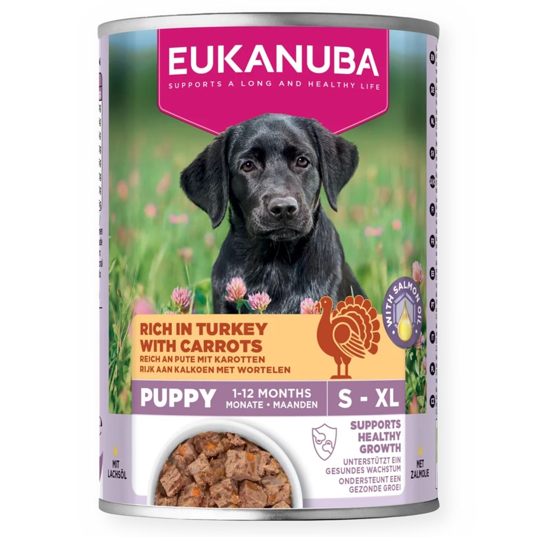 EUKANUBA Life Care mokra hrana za mladiče s puranom in korenjem, 400g