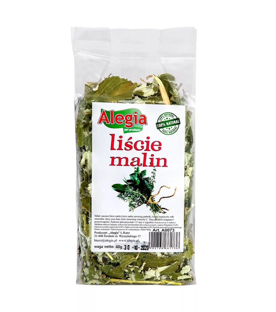 ALEGIA Malina listovi - poslastica za glodavce i kuniće, 40g