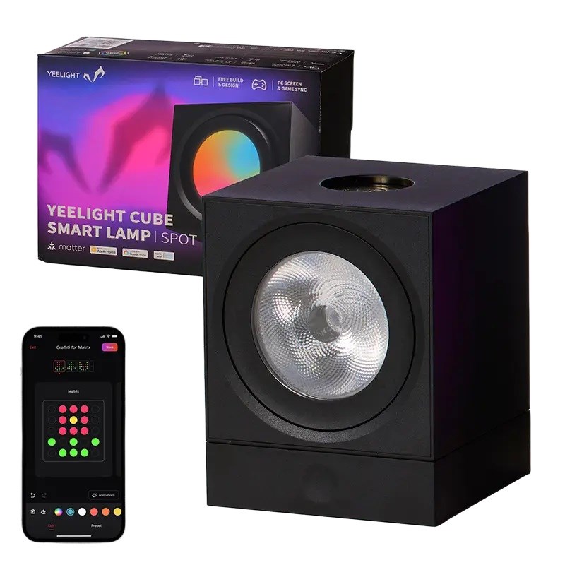 Pametni svetlobni panel YEELIGHT SMART CUBE LIGHT SPOT (osnova) črn