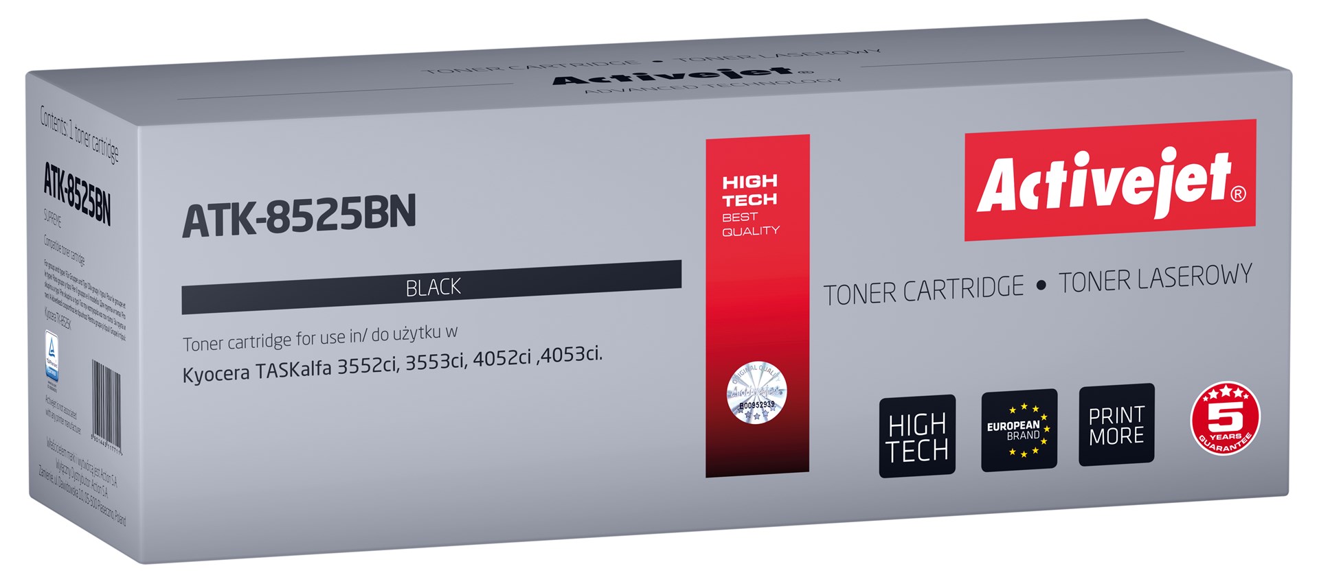 Activejet ATK-8525BN toner, nadomestilo za Kyocera TK-8525K, črna, 30000 strani