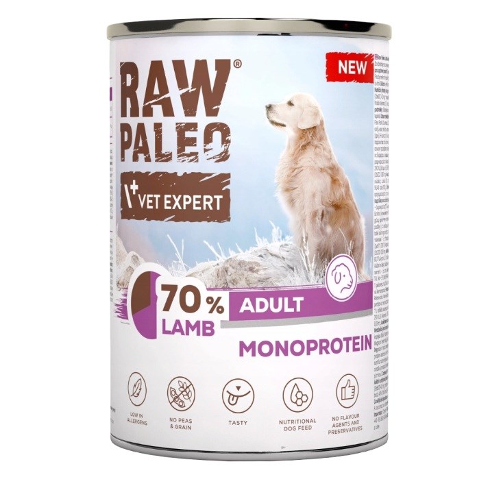 VEE Wet dog food Raw Paleo Mono Lamb 400g