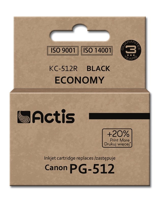 Actis KC-512R nadomestna črna kartuša za Canon PG-512, standardna, 15 ml