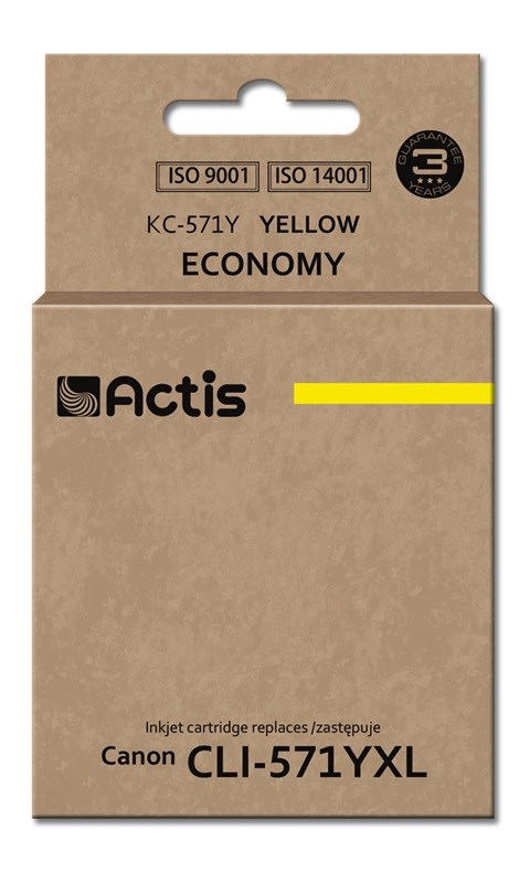 Actis nadomestna črnila za Canon CLI-571Y, rumena, 12 ml