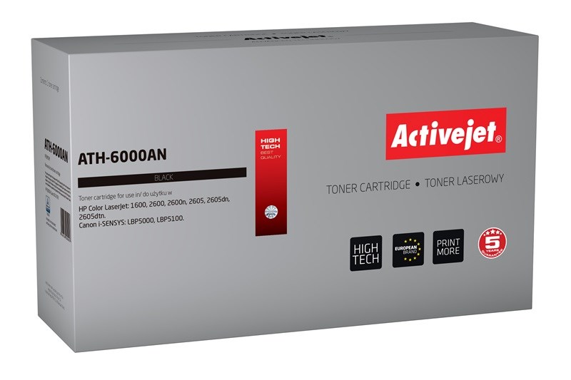 Activejet ATH-6000AN Toner (nadomestni za HP 124A Q6000A, Canon CRG-707B; Premium; 2500 strani; črn)