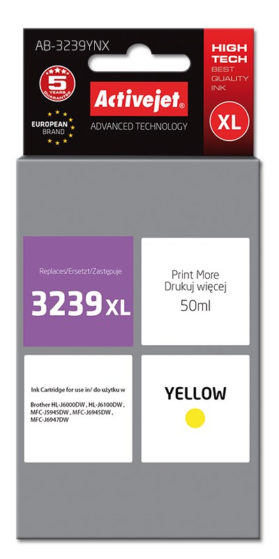 Activejet tinta za Brother LC3239XLY, 50 ml, žuta