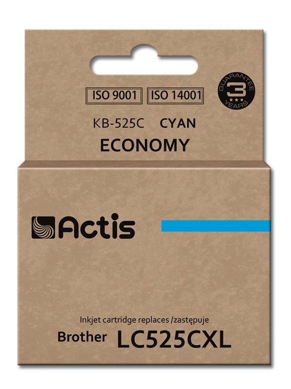 Actis KB-525C tiskalniška kartuša (nadomestna za Brother LC525C); cian; 15 ml