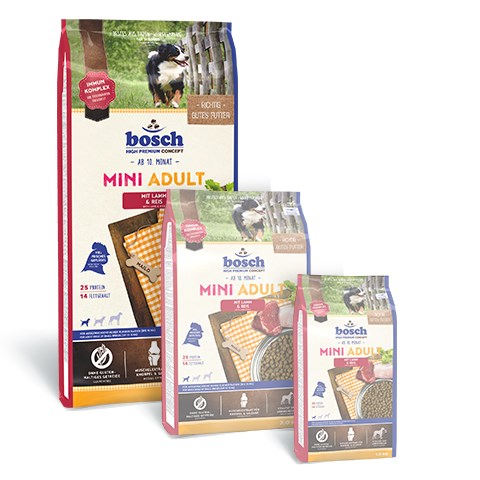 Bosch MINI ADULT WITH LAMB & RICE - Suha hrana za majhne pse, 10-15.9kg