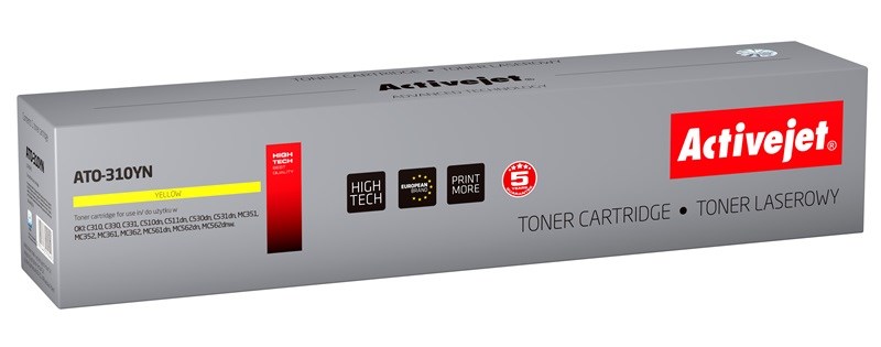 Activejet ATO-310YN toner (nadomestni za OKI 44469704), rumen, 2000 strani
