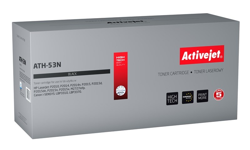Activejet ATH-53N Toner (nadomestni za HP 53A Q7553A, Canon CRG-715) - Črn, 3500 strani