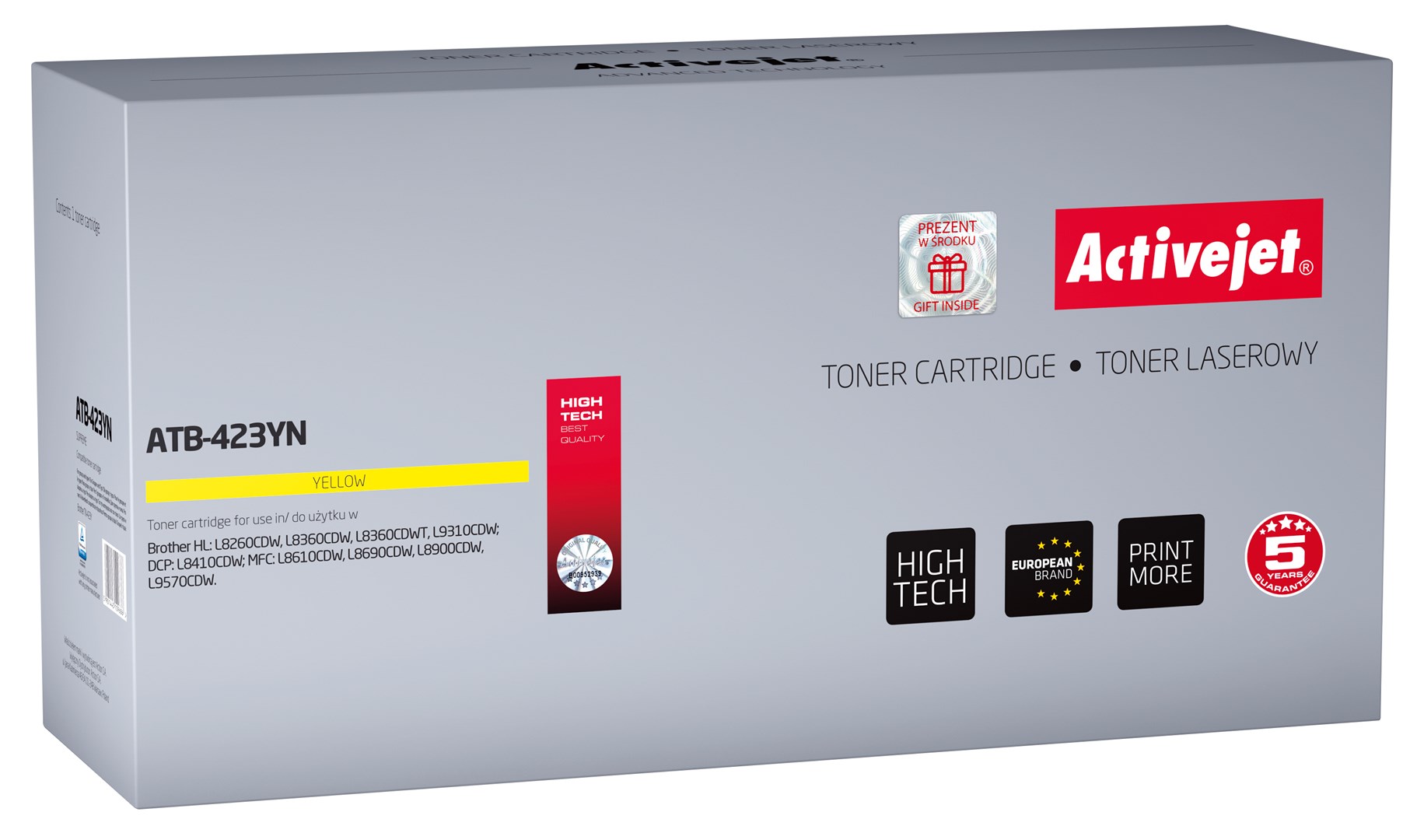 Združljiv toner Activejet ATB-423YN, rumen (nadomestni za Brother TN-423Y), 4000 strani