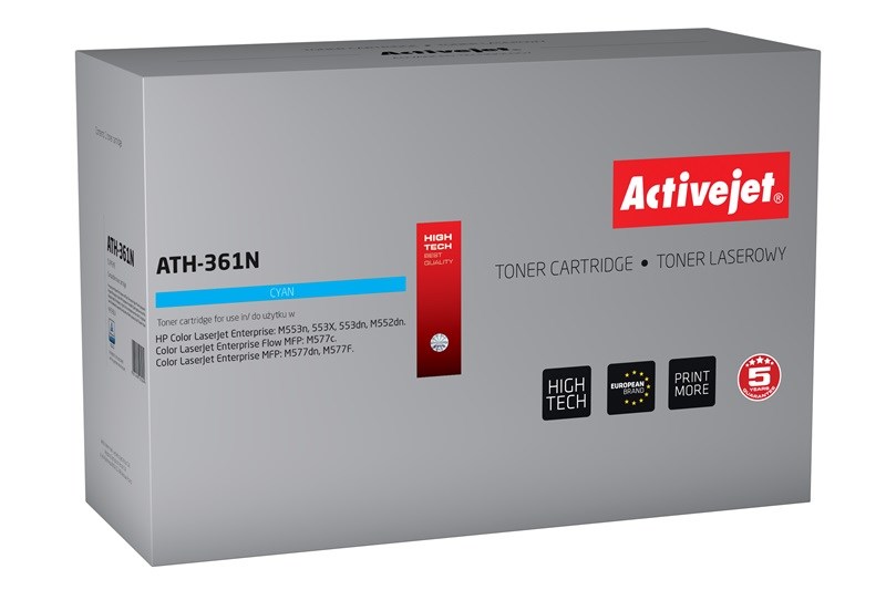 Activejet ATH-361N Cijan toner (nadomestni za HP 508A CF361A), 5000 strani