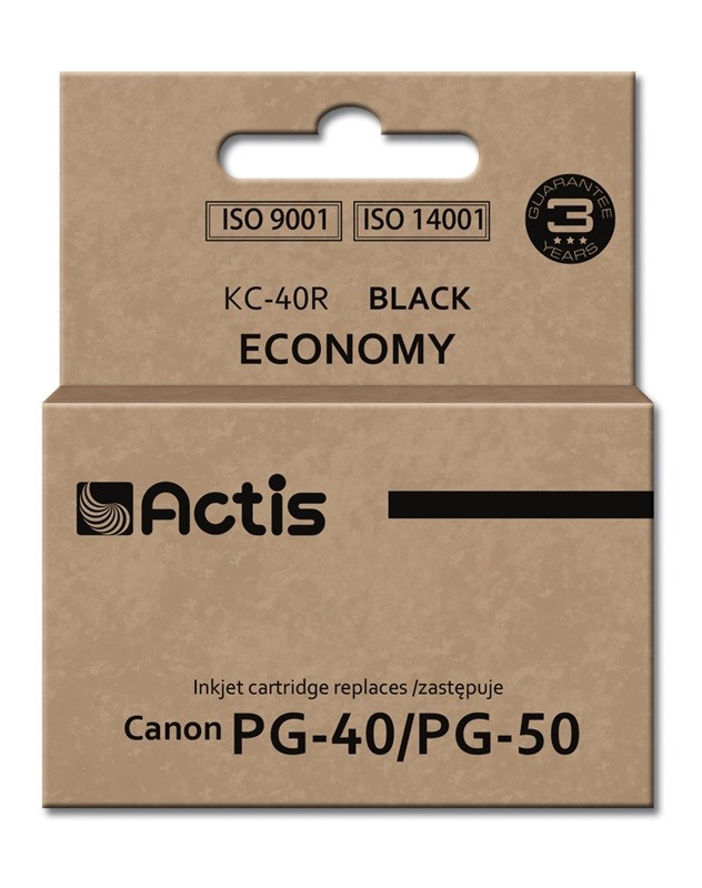 Združljiva črna kartuša Actis KC-40R (nadomestna za Canon PG-40/PG-50), 22 ml